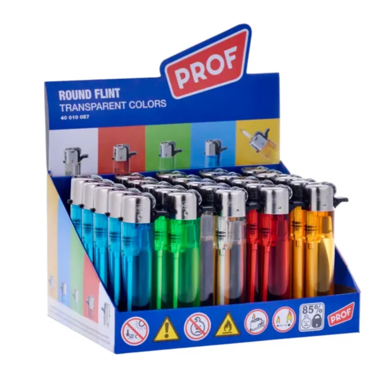 Briquet rond à pierre Transparent – Prof